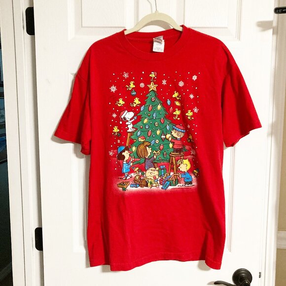 Peanuts 100% Cotton Christmas Tee Size L - Picture 1 of 7